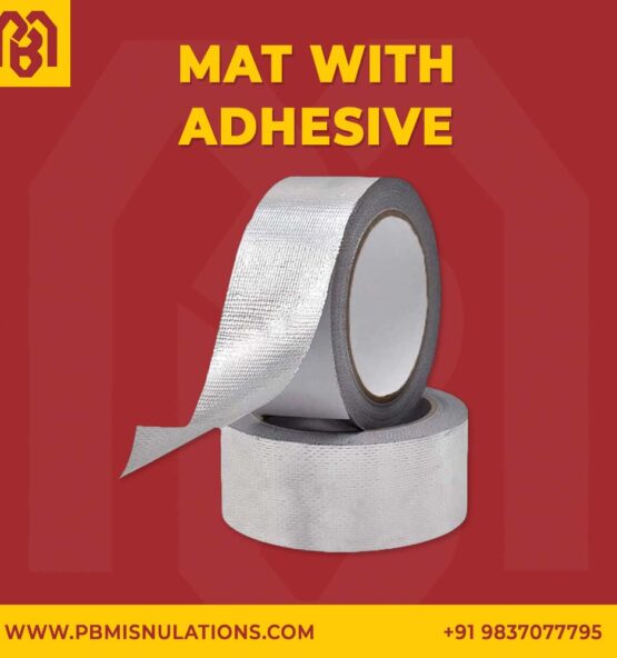 Mat with adhesive