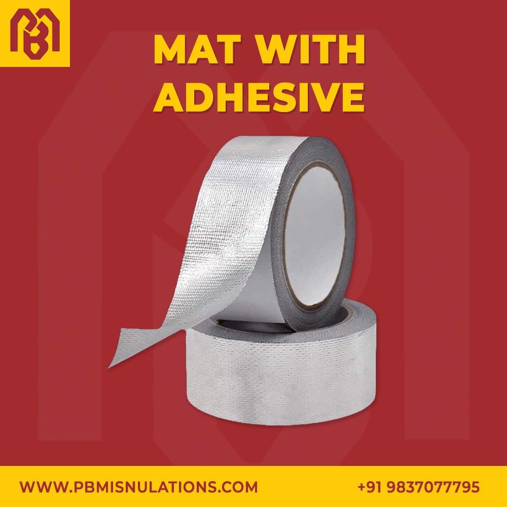 Mat with adhesive