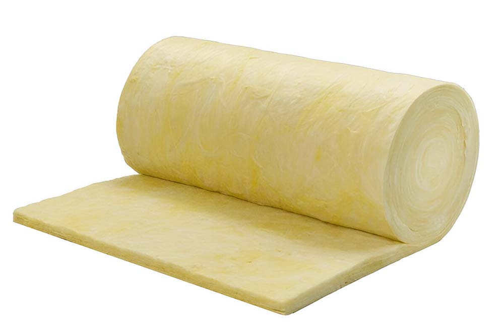 Yellow glass wool insulation roll used for thermal and acoustic applications