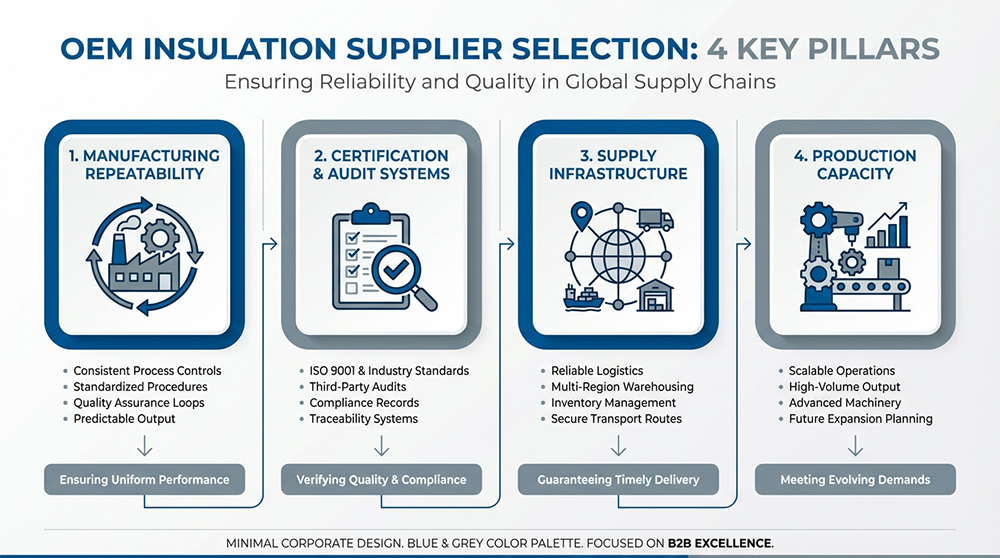 industrial insulation production line showing manufacturing repeatability process