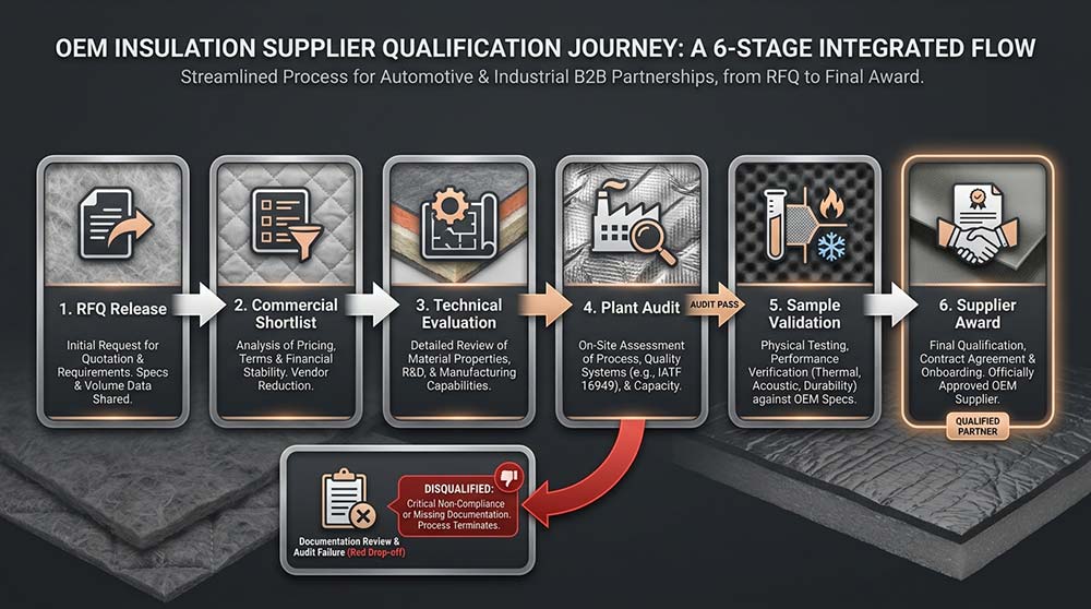 OEM RFQ process stages for insulation supplier qualification approval