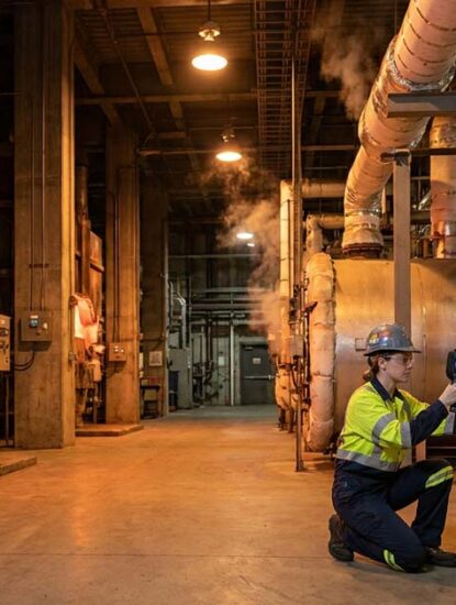 Ceramic fibre insulation in industrial furnace