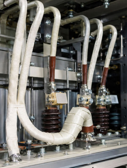 Fiberglass sleeves and tapes protecting electrical equipment conductors and terminations