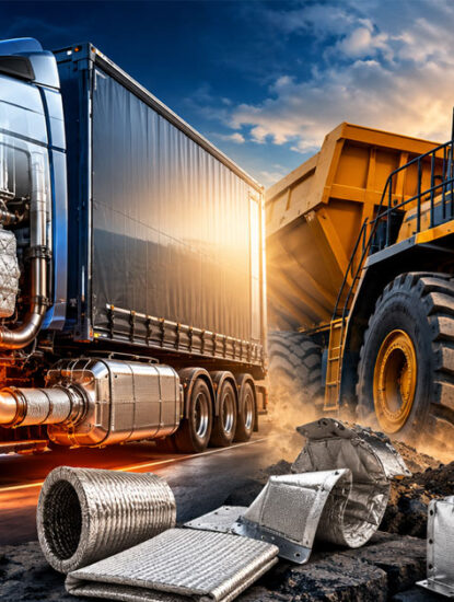 Heavy-duty insulation components protecting commercial trucks and off-highway construction equipment.
