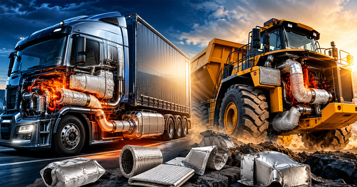 Heavy-duty insulation components protecting commercial trucks and off-highway construction equipment.
